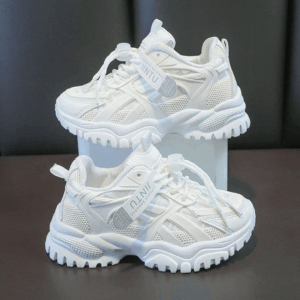 Unisex Breathable Kids Sport Sneakers - White